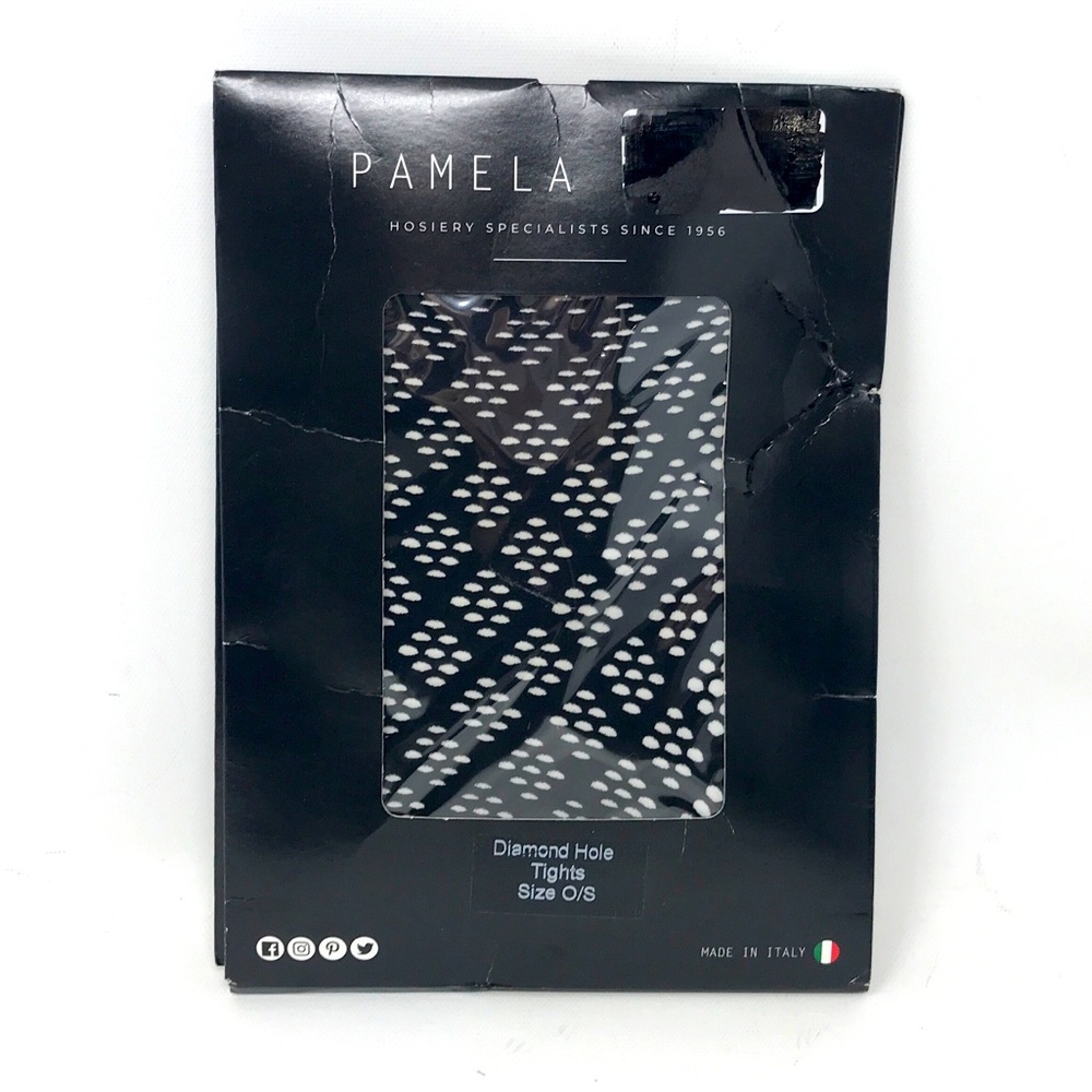 Pamela Mann Diamond Hole Tights, Women's Size OS - Black